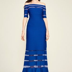 Tadashi Shoji Blue Off-Shoulder Cut-Out Maxi  (XS)